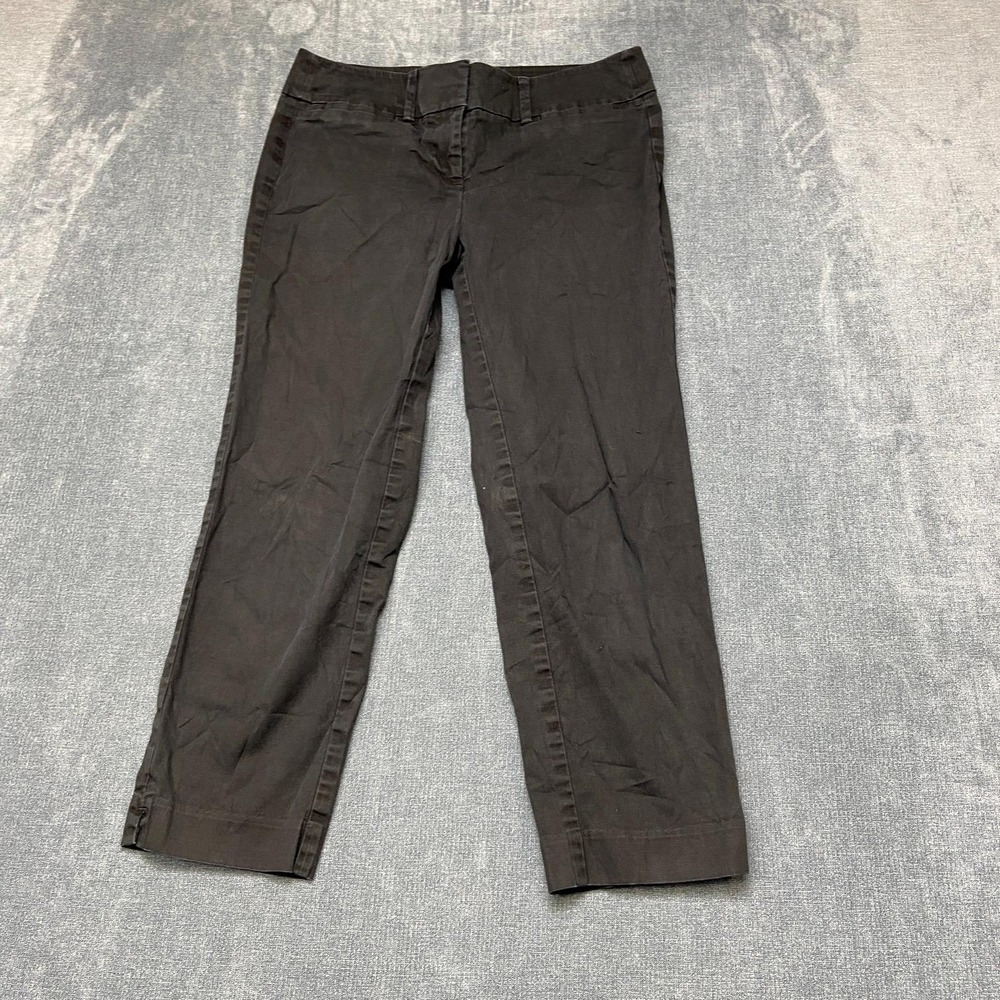 Ann Taylor Factory Signature Pants Womens 0 Petite Black Mid Rise Straight Leg